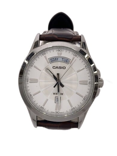 商品画像：腕時計/アナログ/レザー/WHT/BRW/mtp-1381 1