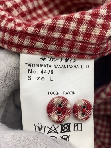 商品画像：カバーオール/L/レーヨン/RED/チェック/4479 4