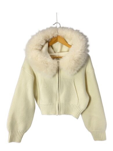 商品画像：25AW/ファーフードパーカー/0/アクリル/IVO/SWNT254295/毛玉有 1