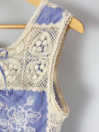 商品画像：2way Embroidery Vest/コットン/BLU/ストライプ/21251315709// 6