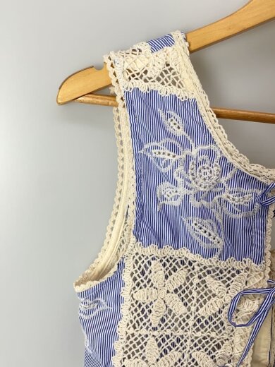 商品画像：2way Embroidery Vest/コットン/BLU/ストライプ/21251315709// 7
