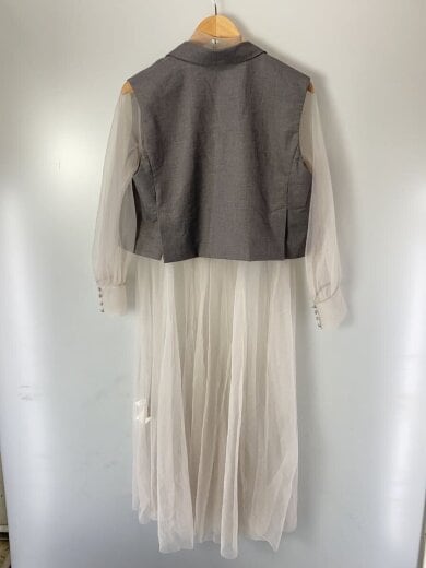 商品画像：レイヤードチュールベストドレス/M/ポリエステル/GRY/01120550850 2
