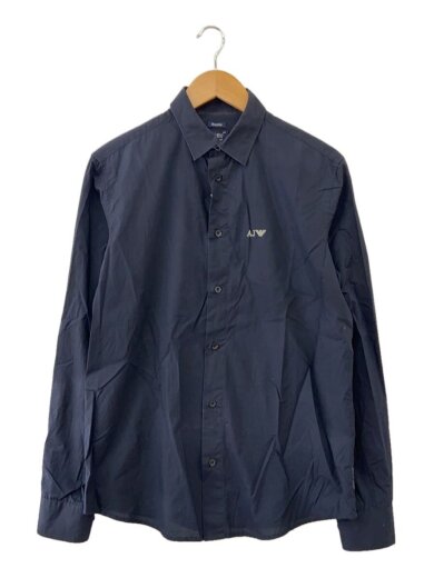 商品画像：00s/バックロゴ/長袖シャツ/S/コットン/NVY/無地// 1