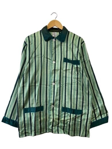 商品画像：60s～70s/パジャマシャツ/長袖シャツ/コットン/GRN/ストライプ// 1
