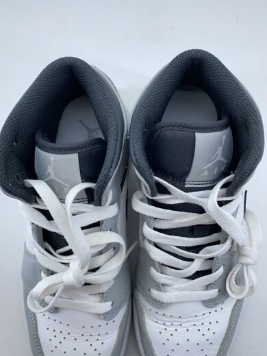 商品画像：AIR JORDAN 1 MID_エアジョーダン 1 ミッド/23.5cm/GRY/レザー 4