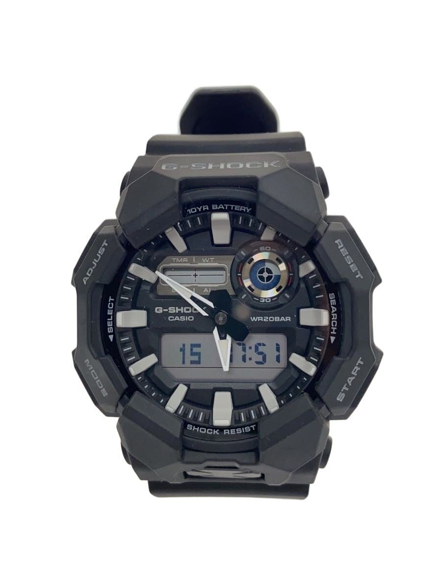 CASIO / クォーツ腕時計_G-SHOCK/デジアナ/ラバー/BLK/BLK/SS