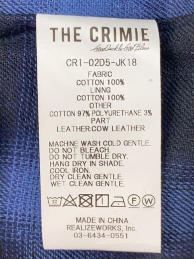 商品画像：ジャケット/M/コットン/BLK/無地/CR1-02D5-JK18 5