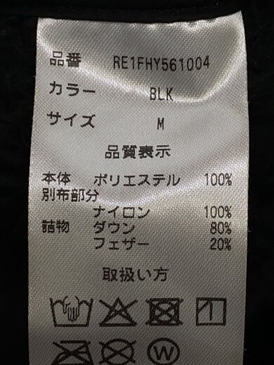 商品画像：ダウンジャケット/M/ポリエステル/BLK/無地/RE1FHY561004 4