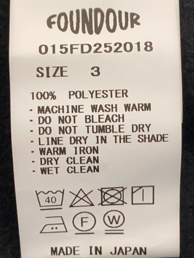 商品画像：FOUNDOUR/FLEECE ZIP BLOUSON/3/ポリエステル/BLK/無地/015FD252018 4