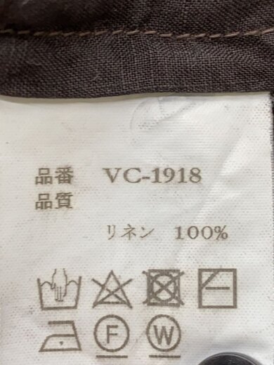 商品画像：長袖ブラウス/FREE/リネン/BRW/無地/VC-1918// 4