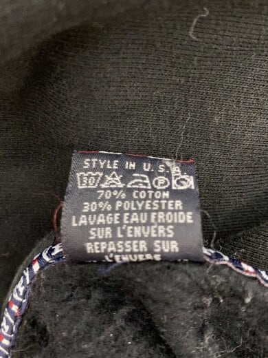 商品画像：ジップパーカー/L/コットン/BLK/無地 4