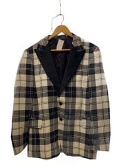テーラードジャケット/50/ウール/BLK/チェック/61-07-44-07202