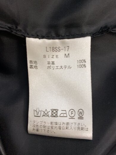 商品画像：シングルライダースジャケット/M/羊革/BLK/無地/l18ss-17 4