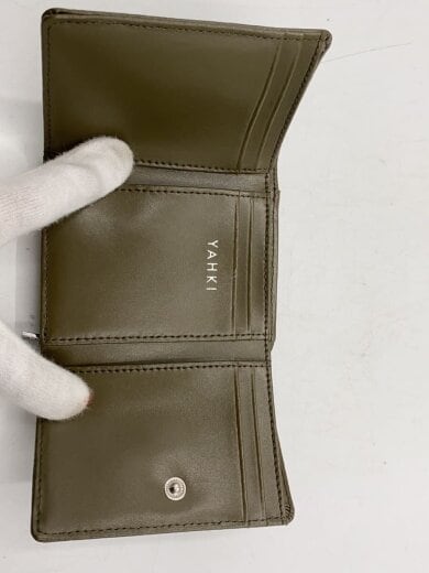 商品画像：3つ折り財布/レザー/KHK/無地/レディース 3