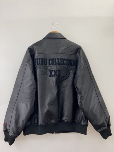 商品画像：レザージャケット/XL/フェイクレザー/BLK/無地/fam-42305// 2