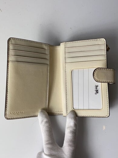 商品画像：2つ折り財布/PVC/BEG/ストライプ/レディース/F23553 4