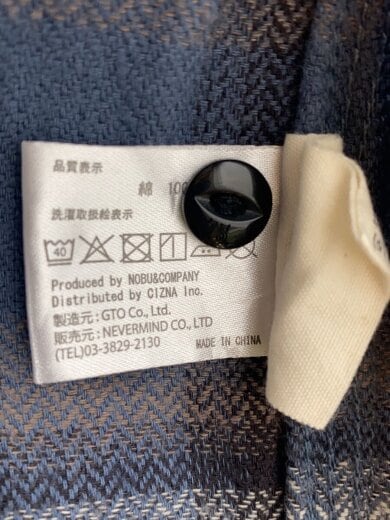 商品画像：長袖シャツ/--/コットン/GRY/チェック 4