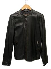 シングルライダースジャケット/3/レザー/BLK