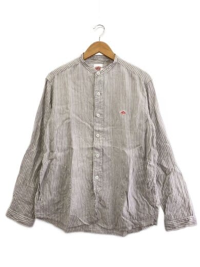 商品画像：長袖シャツ/42/リネン/GRY/ストライプ/ty42-116-01 1