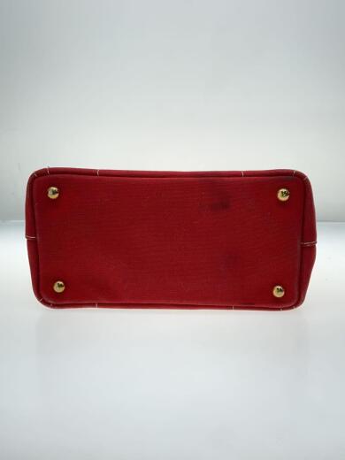 画像：PRADAトートバッグ/コットン/RED/無地/カナパ/裏地ギンガムチェック4