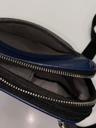 商品画像：ショルダーバッグ/レザー/NVY 7