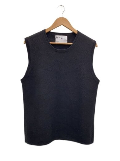 商品画像：ニットベスト(厚手)/2/ウール/BLK/595-1261500 1