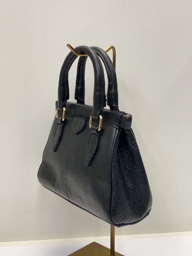 商品画像：2WAYがま口ショルダーバッグ/レザー/BLK/無地// 2