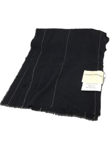 画像：STEPHAN SCHNEIDERストール/レーヨン/BLK/ストライプ/メンズ/カットオフ/ステファンシュナイダー1