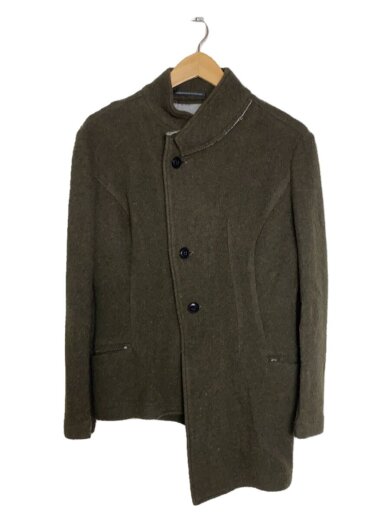 画像：Y’sアシンメトリー/ドレープ/コート/2/ウール/KHK/YF-T33-6801