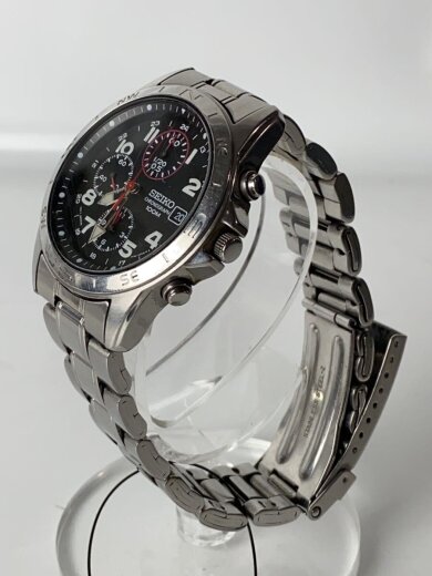 画像：SEIKOクォーツ腕時計/アナログ/ステンレス/BLK/SLV/SS/7T92-0DX02