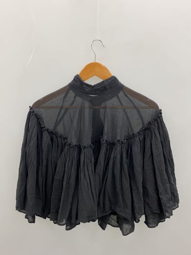 商品画像：ポンチョブラウス/7分袖ブラウス/FREE/コットン/BLK/無地/CC-3540 2