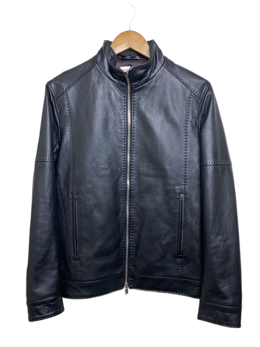 MEN’S BIGI / スタンドカラー/シングルライダース/レザージャケット/2/羊革/BLK/M0143LJM001