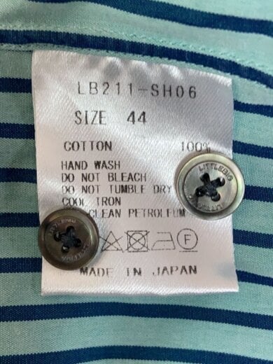商品画像：長袖シャツ/44/コットン/BLU/ストライプ/LB211-SH06 4