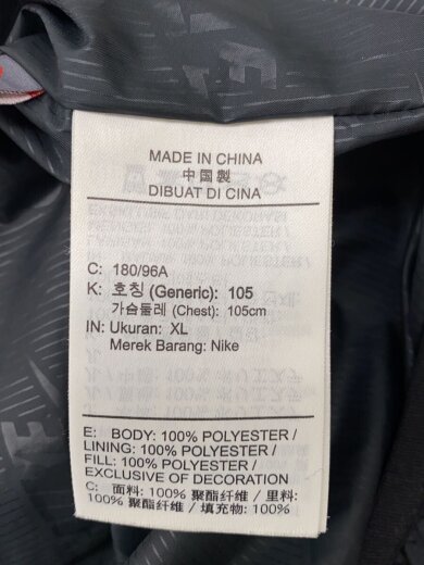 商品画像：正面薄い汚れ有/中綿ジャケット/XL/ポリエステル/BLK/無地/FB7369-010 4