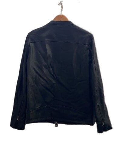 商品画像：袖口スレ有/シングルライダースジャケット/L/レザー/BLK/FOM21SS005// 2