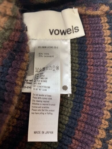 商品画像：vowels/ニットキャップ/--/ウール/BRW/ボーダー/メンズ/VO-24AW-AC042-20-0 5