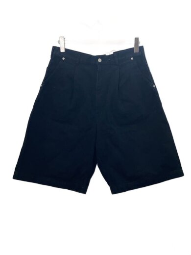 商品画像：AD2024/タックワイドショートパンツ/M/コットン/BLK/HO-P032/ヘリンボーン 1