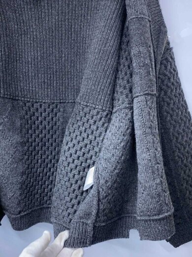 商品画像：CABLE ZIP KNIT CARDIGAN/カーディガン(厚手)/L/ウール/GRY/12116029// 3