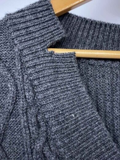 商品画像：CABLE ZIP KNIT CARDIGAN/カーディガン(厚手)/L/ウール/GRY/12116029// 8