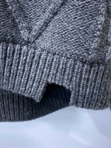 商品画像：CABLE ZIP KNIT CARDIGAN/カーディガン(厚手)/L/ウール/GRY/12116029// 9