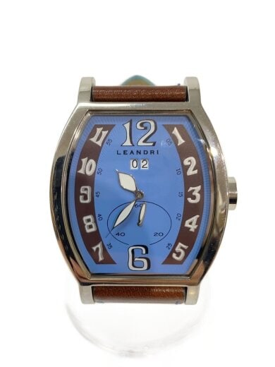 商品画像：クォーツ腕時計/アナログ/レザー/BLU/BRW 1