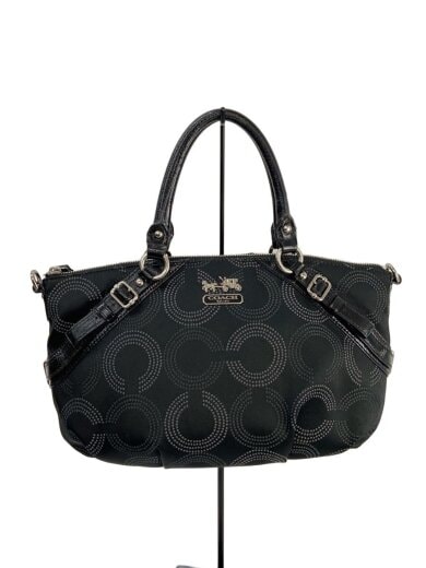 商品画像：ハンドバッグ_オプアート/キャンバス/BLK 1