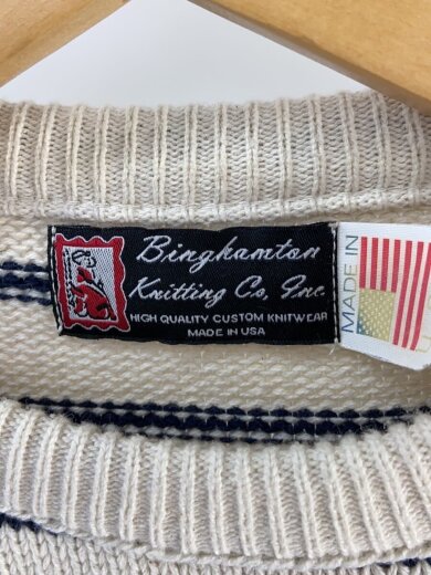 商品画像：BINGHAMTON KNITTING/ニット・セーター(厚手)/S/コットン/WHT/ボーダー 3