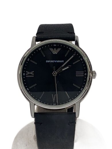 商品画像：クォーツ腕時計/アナログ/レザー/BLK/BLK/AR-11013 1