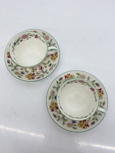 商品画像：カップ&ソーサー/4点セット/WHT/花柄 2