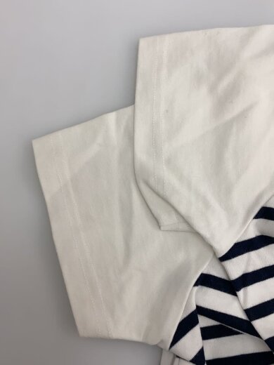 商品画像：S/S PANEL BORDER TEE_ショートスリーブパネルボーダーティー/M/コットン/WHT/無地 5