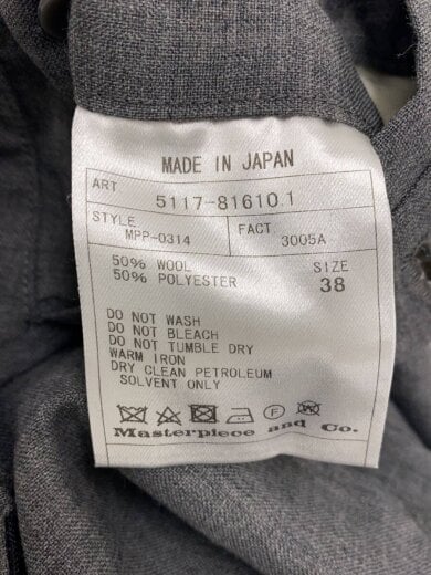 商品画像：ボトム/38/ウール/GRY/無地/MPP-0314 5