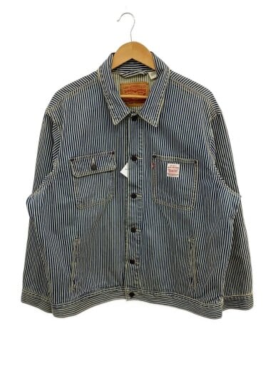 商品画像：Gジャン/L/コットン/BLU/ストライプ/PC9-A4820-0016/WORKWEAR SUNRISE/汚れ 1