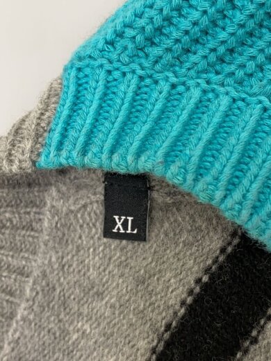 商品画像：ニット・セーター(薄手)/XL/コットン/BLU/無地 4