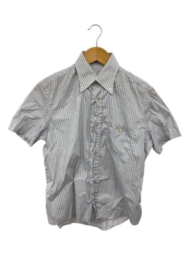 商品画像：半袖シャツ/14.5/コットン/WHT/ストライプ 1